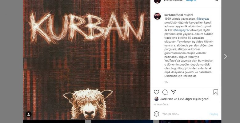 Kurban’ın ilk stüdyo albümü dijital platformlarda dinleyiciyle buluştu